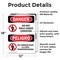Signmission Do Not Walk Under Conveyor Bilingual Danger Sign, Vinyl Decal, 12in W x 18in L, 2PK OS-2PACK-DS-D-1218-VS-1182 - alternate 5